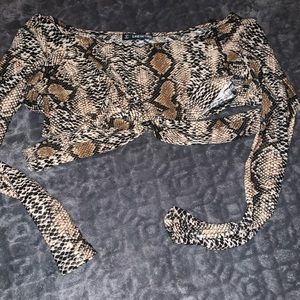 Snakeskin crop top